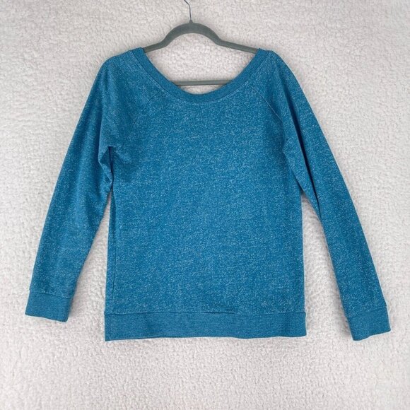 Volcom Blue Heathered Pullover Sweater Womens Long Sleeve Scoop Neck Size Large‎ - Picture 11 of 11